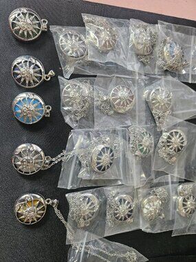 Sun Moon Pendant Lot 19 Crystal Necklace Bulk Resale Mixed Stone